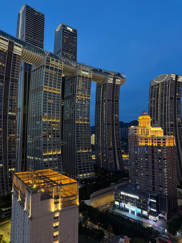 Chongqing's Yuzhong District lit up after dark