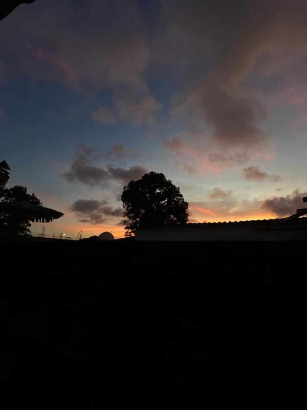 Sunset and moonrise captured in Juan Griego, Venezuela