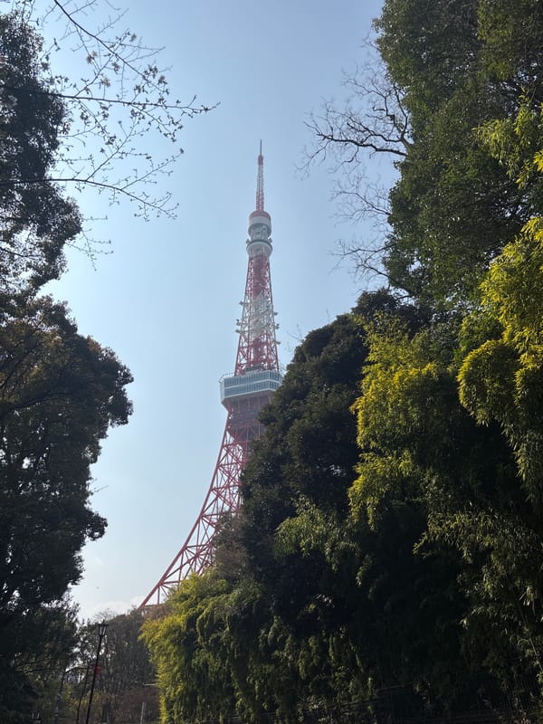 Tokyo Tower photographed at dawn in Minato, Japan