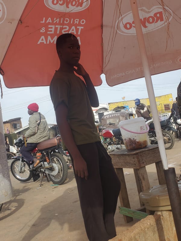 Street life moving through Gwong, Nigeria on a quiet morning