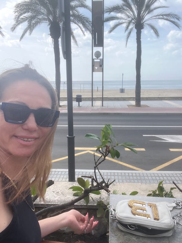 Tourist documents morning stroll through Salou, Spain coastal attractions
