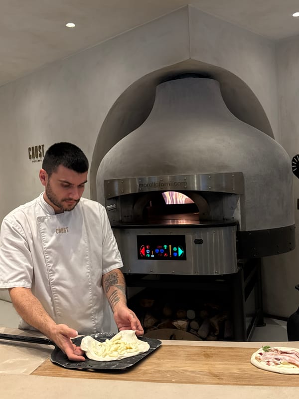 Pizza prep in full flow at Crust, Belgrade