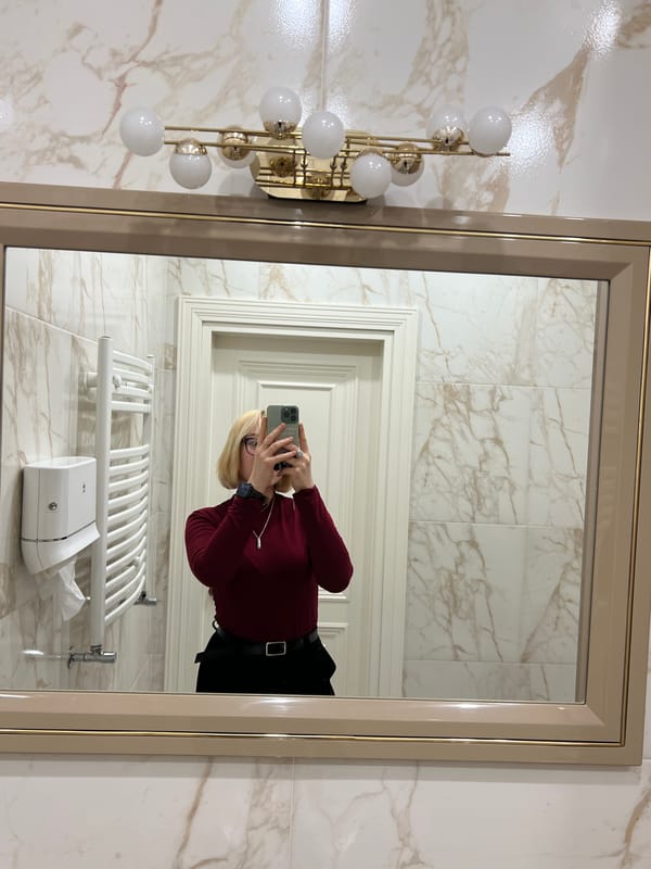 Mirror selfie captured in Odesa bathroom