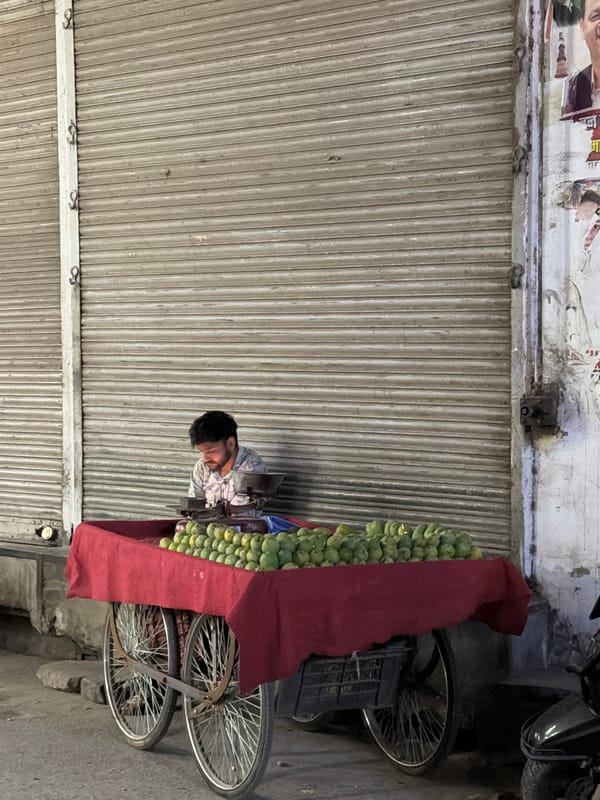 Evening street market activity across Delhi in June 2026
