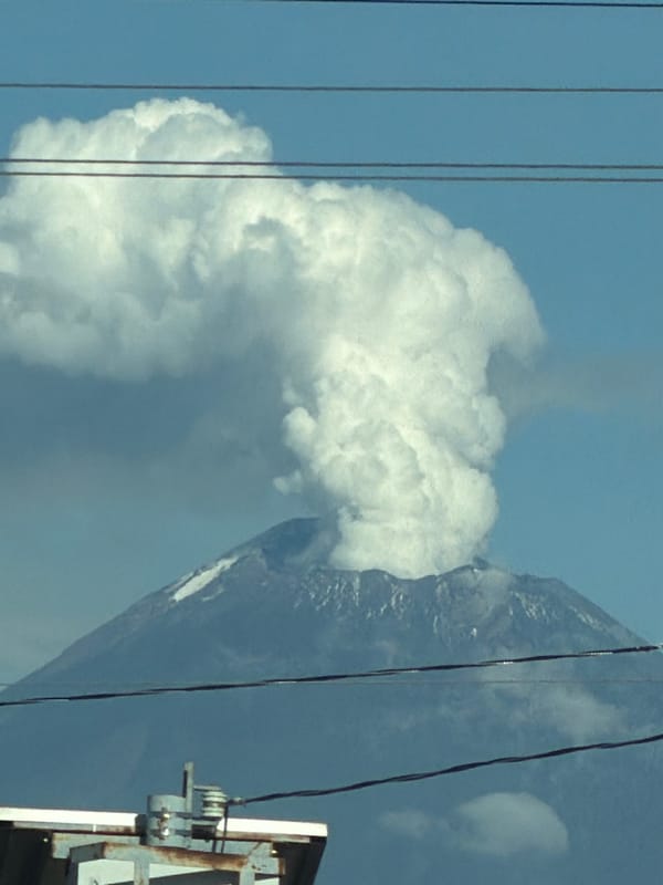 Volcano erupts near San Bernardino Tlaxcalancingo, Mexico
