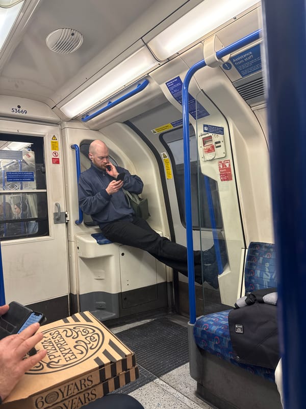 London Underground train interior documented by witness