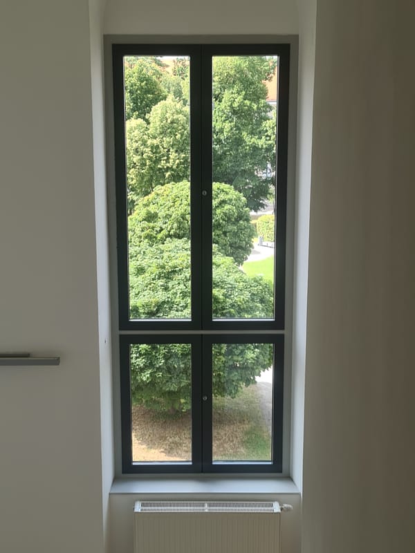 Inside Vienna's Faculty of Law building, atrium to courtyard