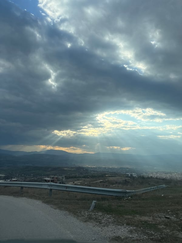 Dramatic overcast skies captured over Marulevo, Bulgaria cityscape