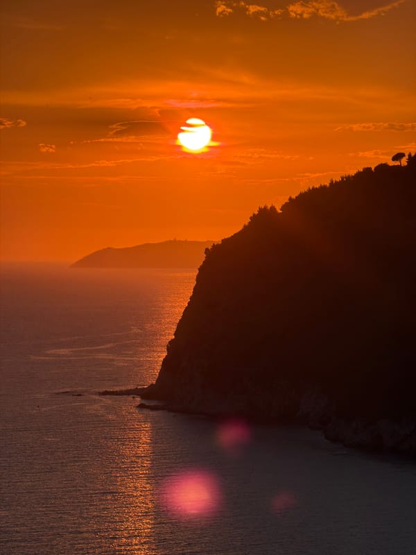 Adriatic sunset from the rocks at Petrovac