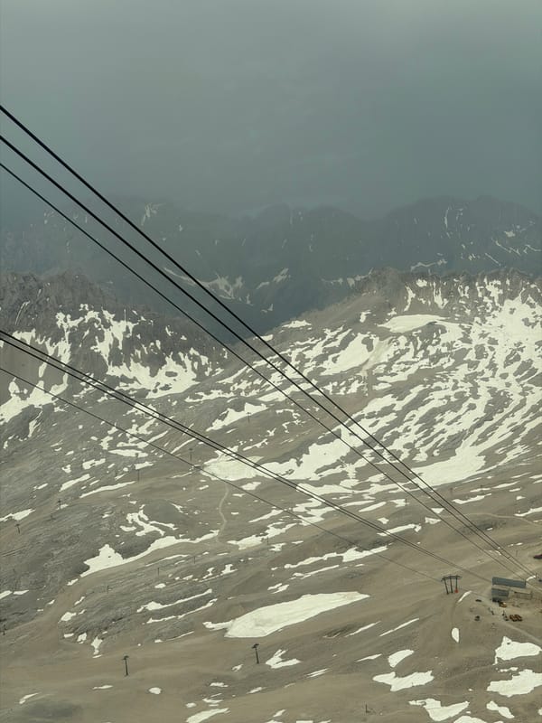 High-altitude views over Grainau's rocky peaks and valley below