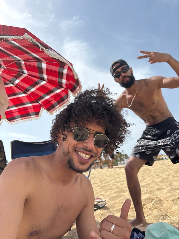 Beach selfie on the shores of M'Diq, Morocco