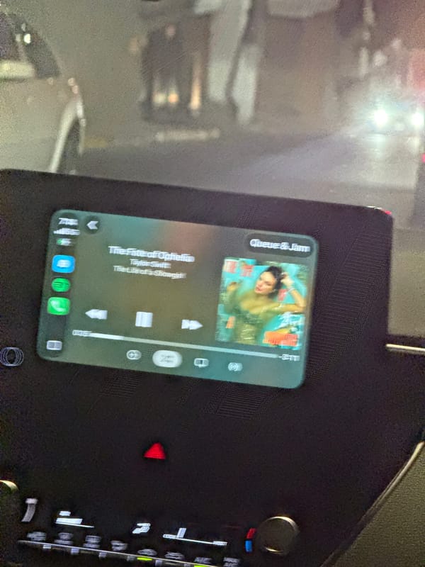 Driver listening to music on car dashboard in Acapulco