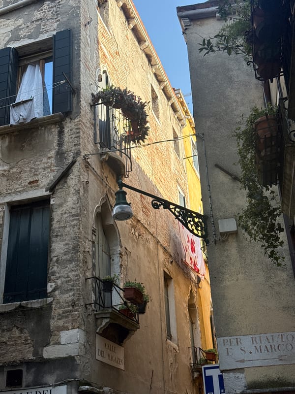 Venice visitor captures upward street views of historic architecture