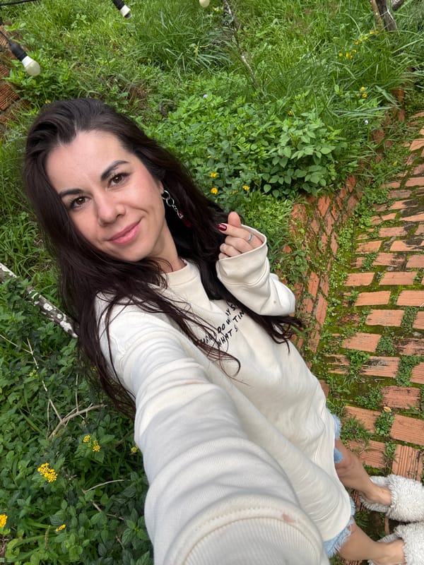 Selfie on a brick path in Da Lat