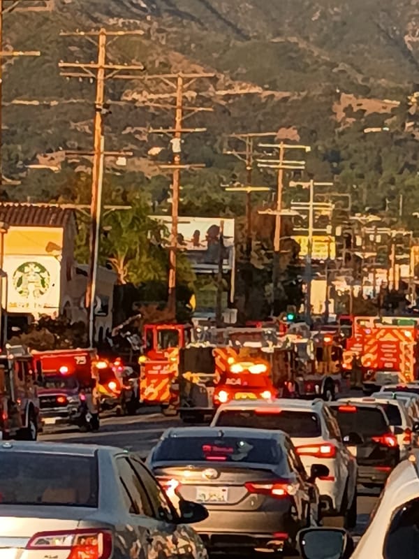 Emergency response causes traffic jam near LA Starbucks