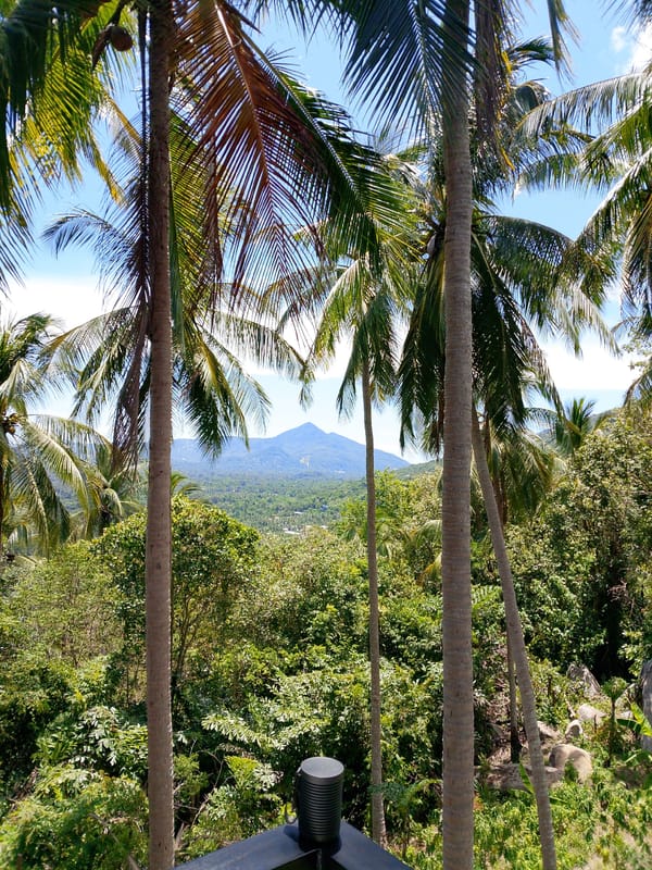 Tropical morning ride through Ban Tai Subdistrict, Thailand