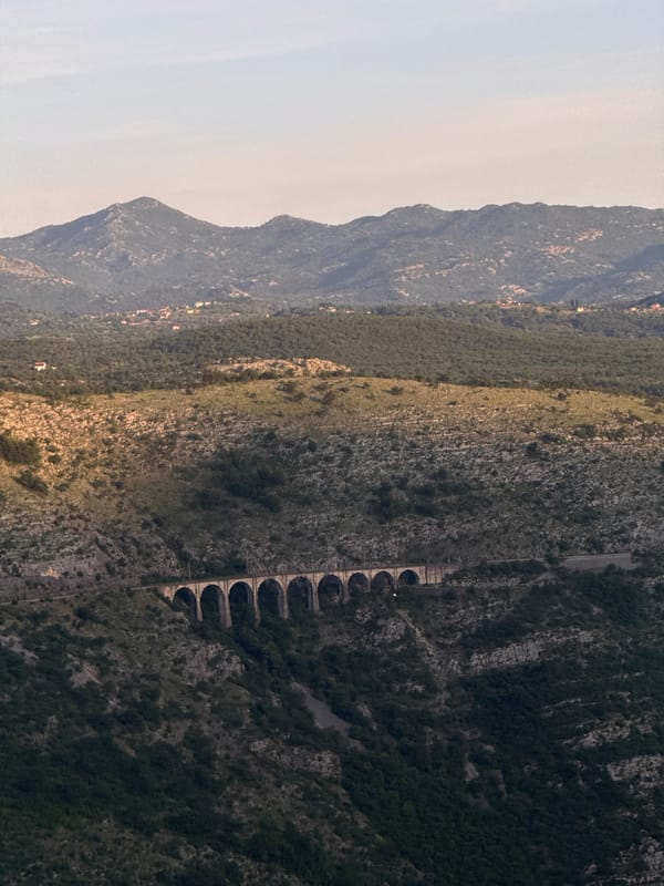 Mountain landscape with stone bridges observed in Klopot, Montenegro
