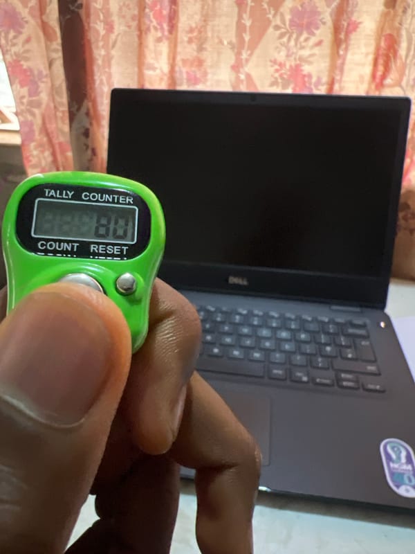 Digital counter reaches 80 during laptop session in Minna