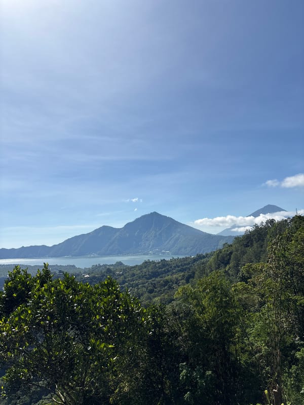 Clear skies over Kintamani's volcanic landscape captured early morning