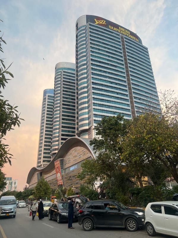 Jazz office building captured in Islamabad street scene