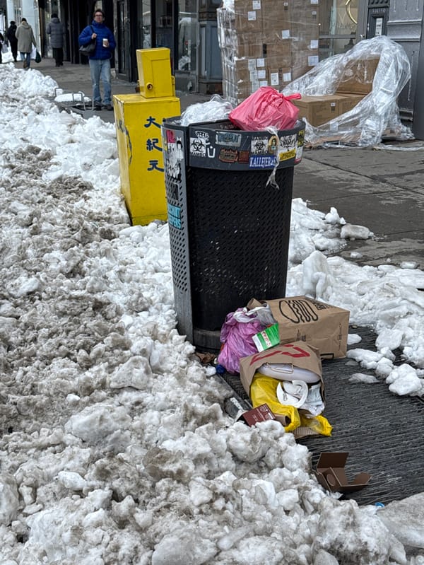 Winter slush accumulates on NYC street amid seasonal weather