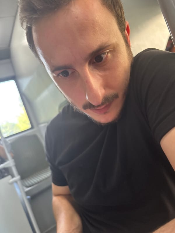 Goofing around on a bus in Tbilisi