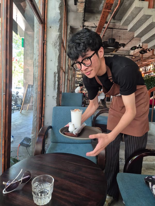 Inside a retro-industrial café in Đà Nẵng, Vietnam