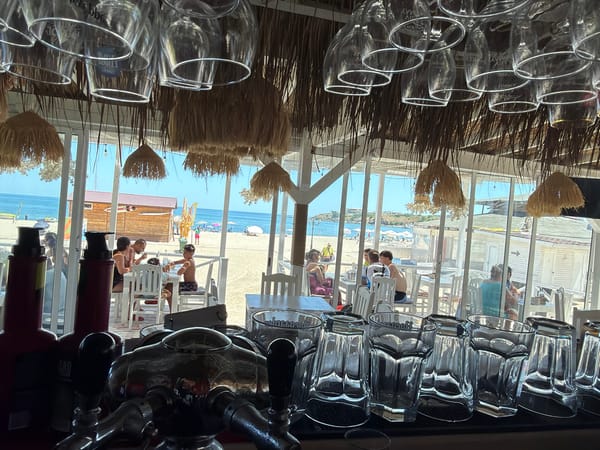 Beachside bar in Tsarevo with Black Sea views