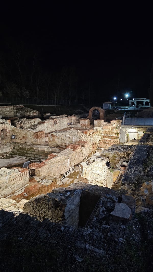 Evening visits to illuminated Roman ruins in Hisarya, Bulgaria