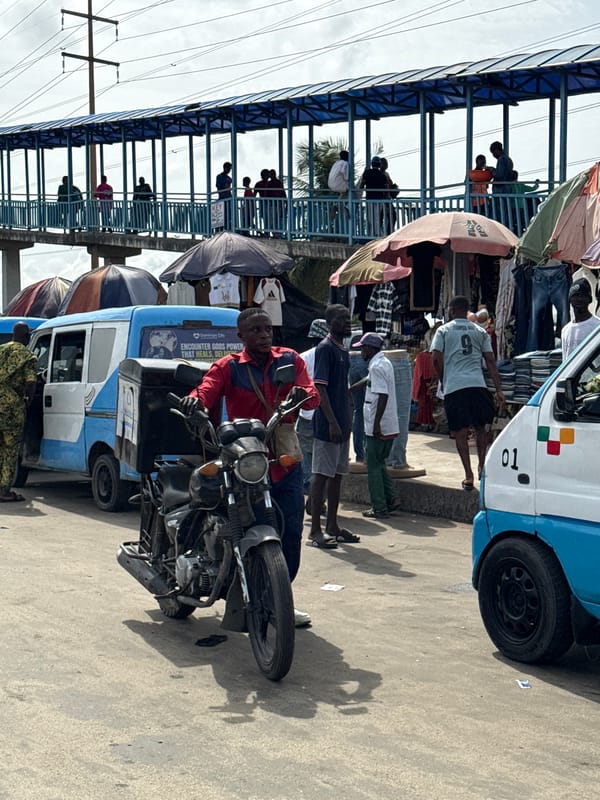 Busy street market operates in Lekki, Nigeria