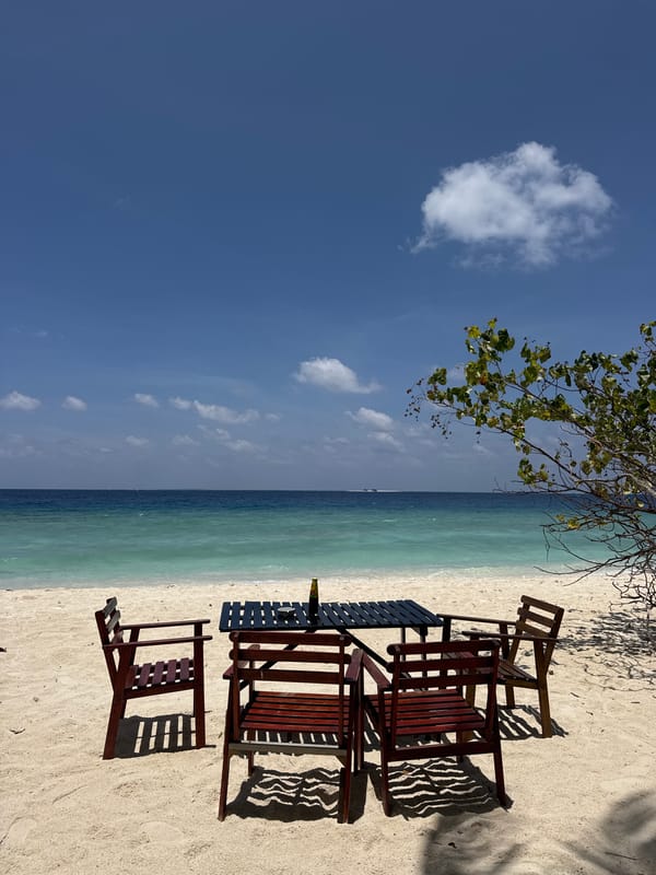 Morning beach scenes captured on Maldives island Ukulhas