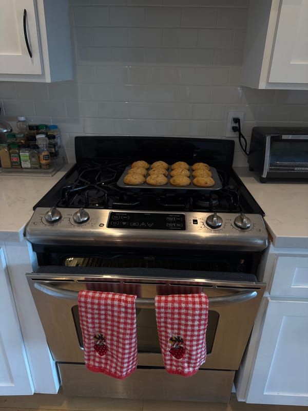 Evening baking session captured in Los Angeles home kitchen