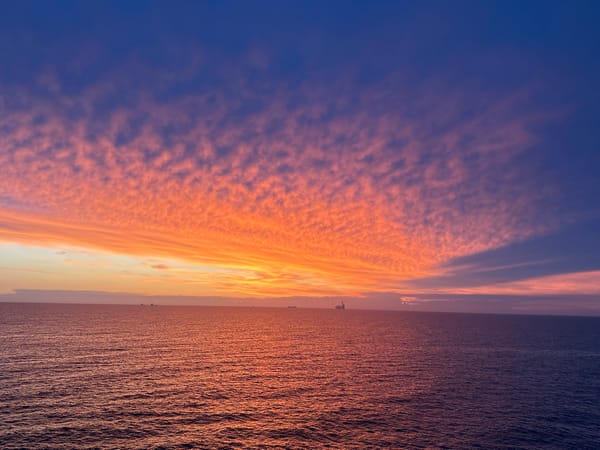 Maritime sunset documented from vessel in Baltic Sea region