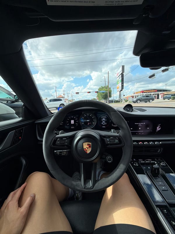 Driver stops at Houston traffic light Friday evening