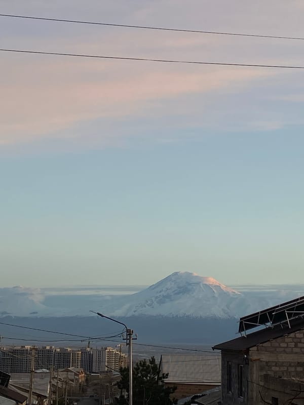 Yerevan cityscape photographed with Mount Ararat backdrop