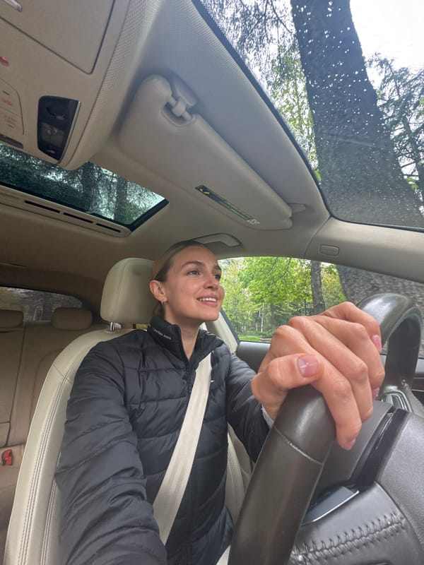 Happy driver photographed in vehicle in Tbilisi