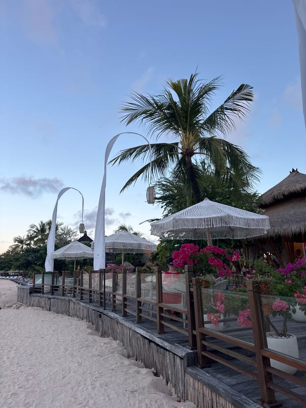 Tropical resort scenes documented across Indonesian beachfront facility