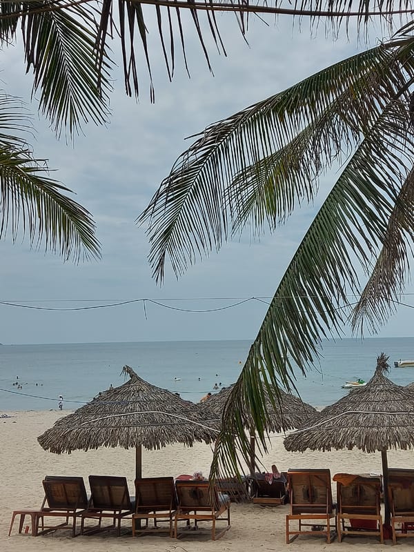 Beachfront bar scene at My Khe Beach, Đà Nẵng