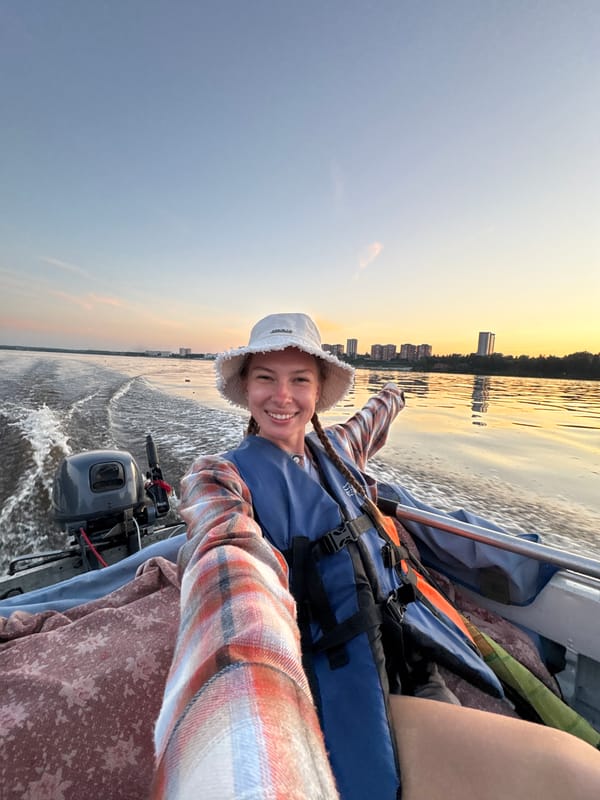 Afternoon boat trip on the water near Perm