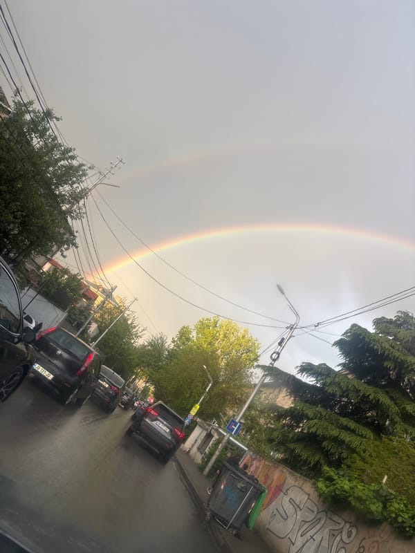 Double rainbow appears over Tbilisi streets after rainfall