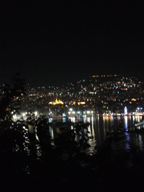 Evening stroll captures Varna's illuminated waterfront and local landmarks