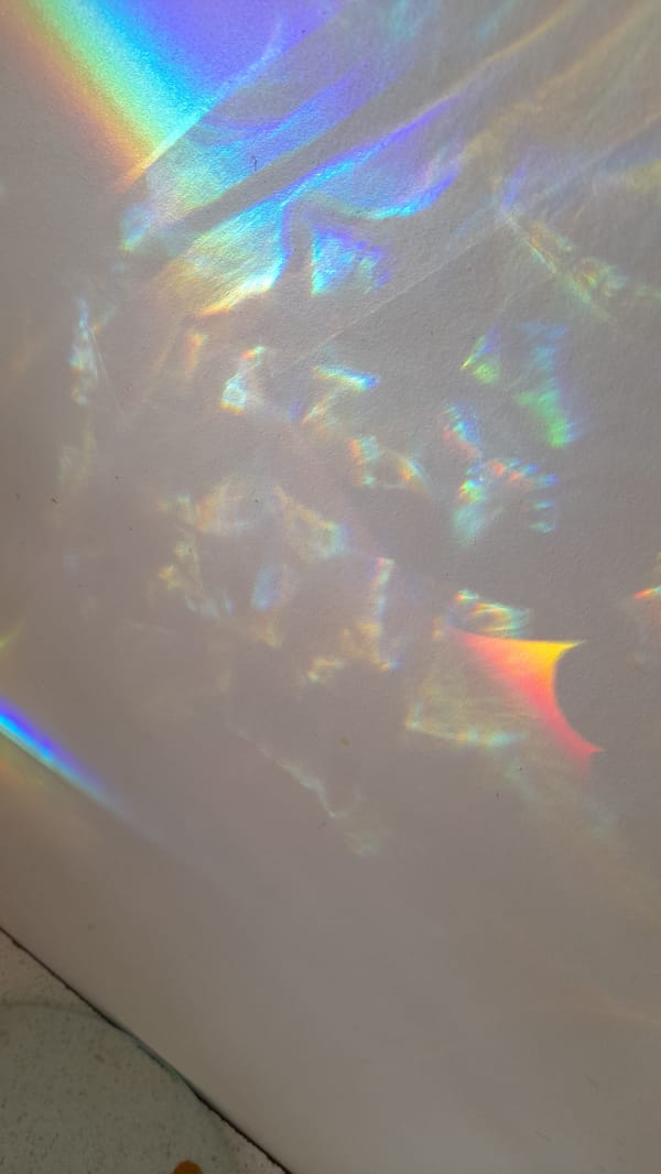 Rainbow light patterns captured on walls in Saint Petersburg