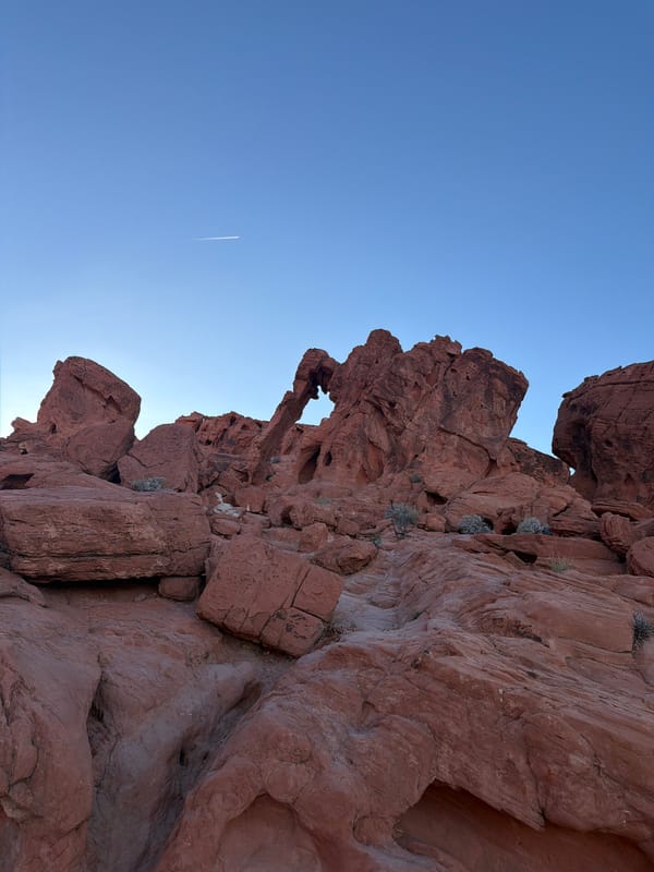 Nighttime photography captures Valley of Fire's red rock formations