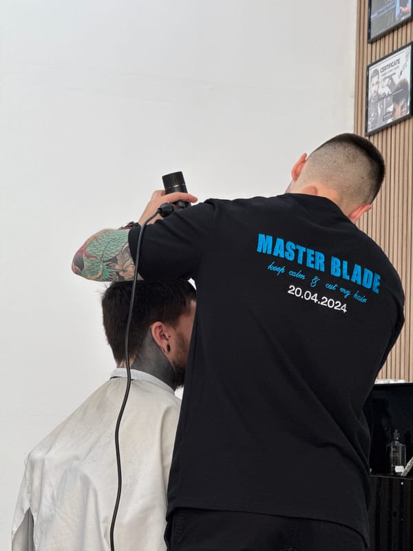 Morning barbershop services documented across Sofia establishment