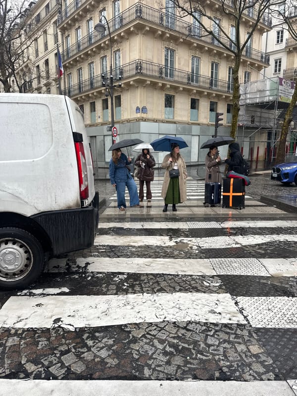 Parisian daily life fragments captured across rainy streets and workspaces