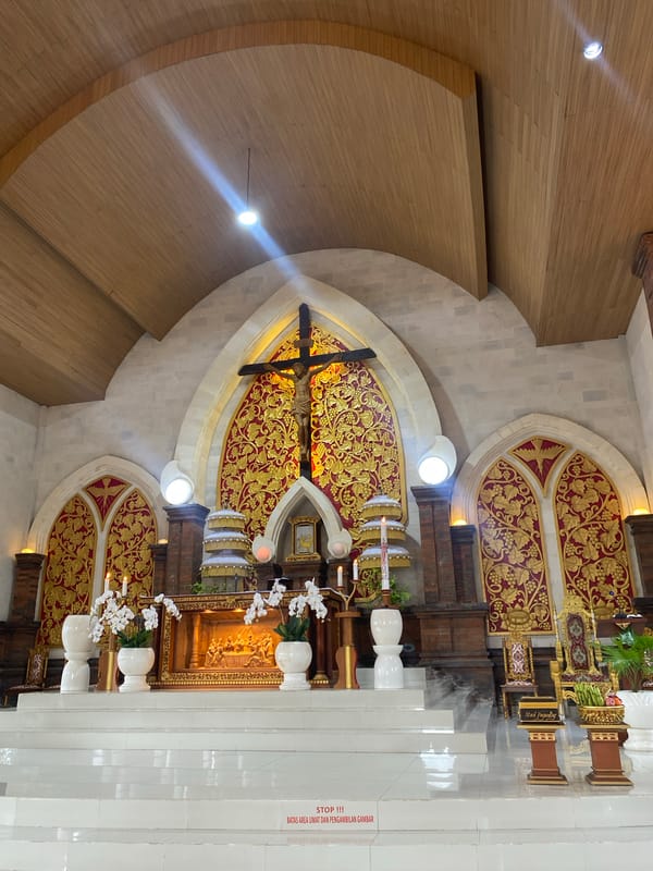 Late-night church service documented in North Kuta, Indonesia