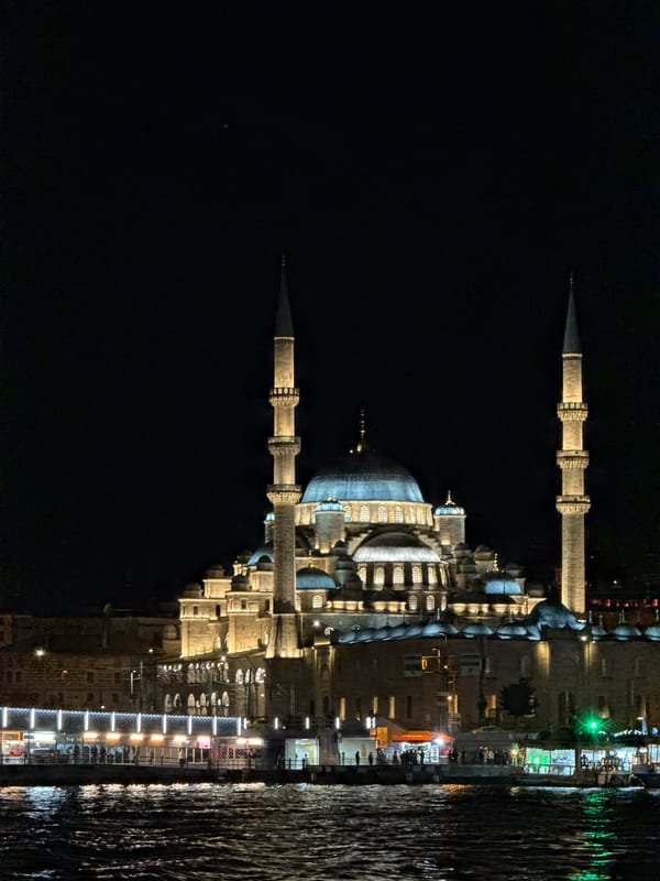 Evening scenes captured across Istanbul showing street traffic, boats