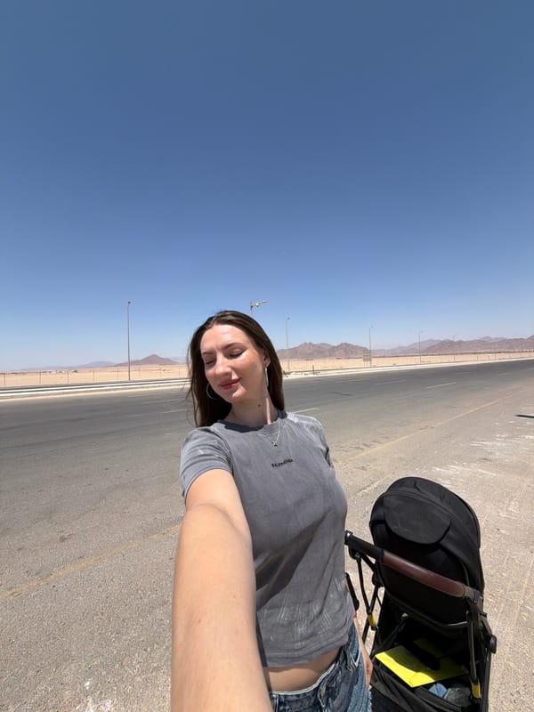 Desert roadside stop in Egypt's Sinai region