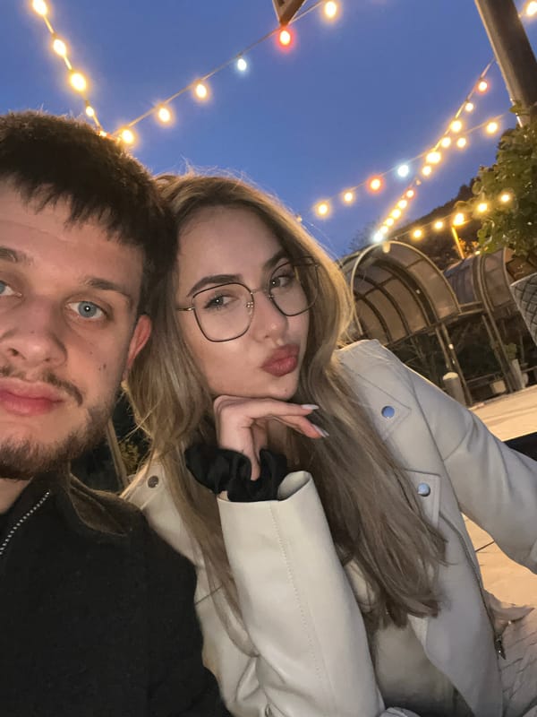 Couple enjoys evening drinks and dining in Blagoevgrad