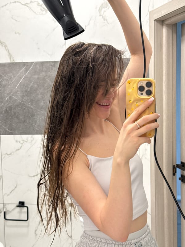 Bathroom routine: hair drying, selfies, and Dior beauty picks